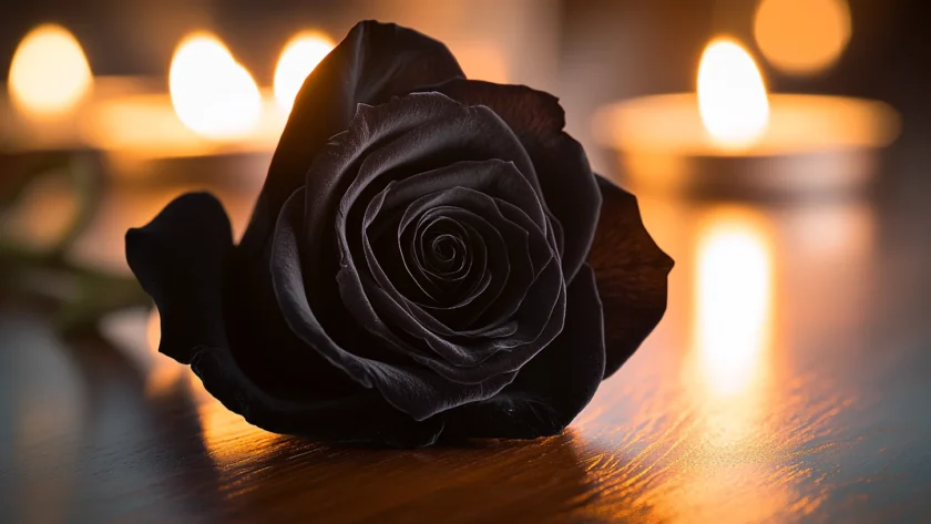 Rose noire tristesse