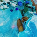 Close up of ophthalmic surgery in a modern clinic