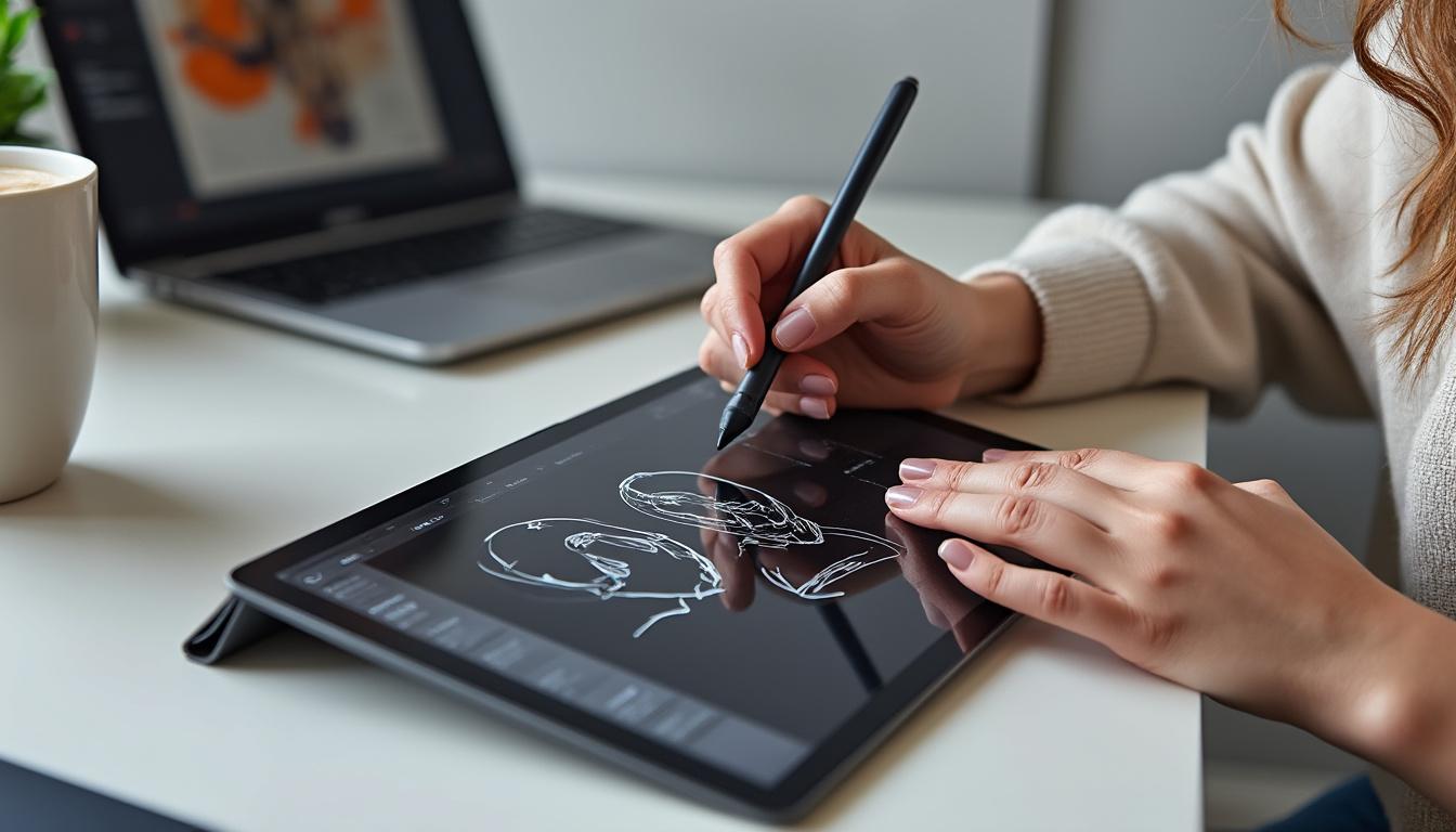 explorez les fonctionnalités innovantes de la tablette tactile microsoft équipée d'un stylet pour une expérience d'écriture et de dessin précise et intuitive.