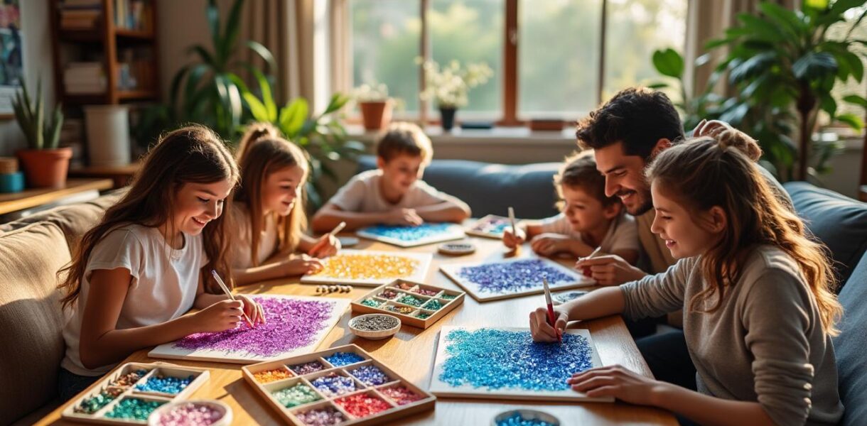 découvrez comment le diamond painting peut devenir une activité familiale ludique et créative, idéale pour partager un moment complice avec vos enfants tout en développant leur concentration et leur patience.
