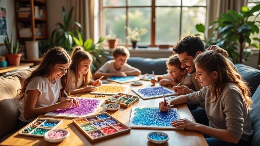 découvrez comment le diamond painting peut devenir une activité familiale ludique et créative, idéale pour partager un moment complice avec vos enfants tout en développant leur concentration et leur patience.