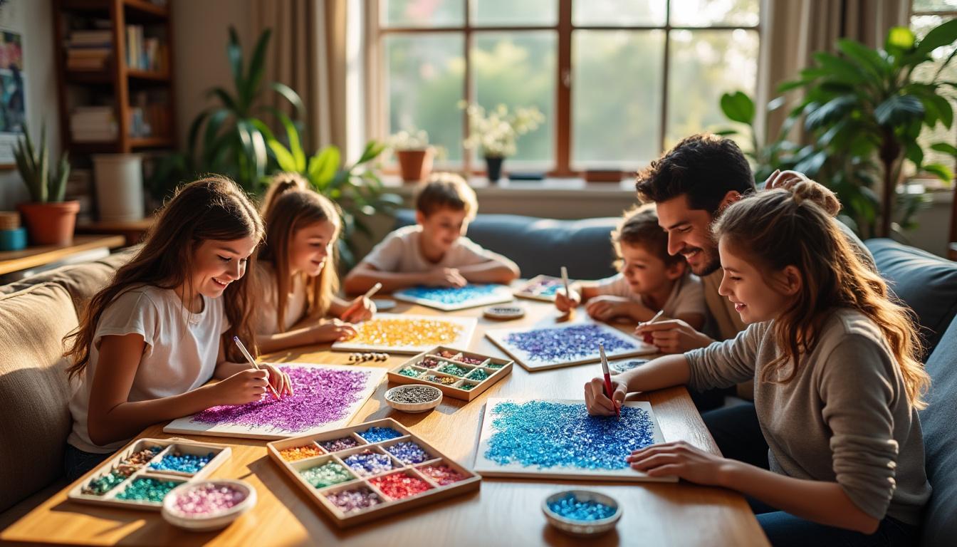 découvrez comment le diamond painting peut devenir une activité familiale ludique et créative, idéale pour partager un moment complice avec vos enfants tout en développant leur concentration et leur patience.
