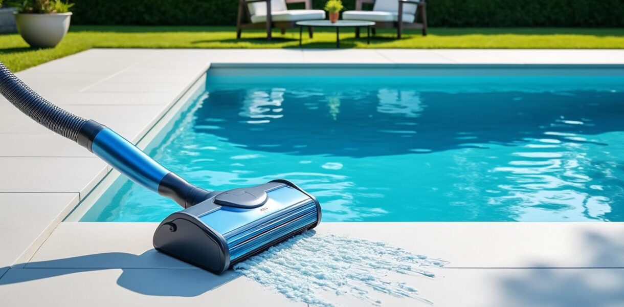 découvrez comment entretenir votre piscine facilement avec un aspirateur de piscine équipé d'un filtre intégré pour une eau propre et claire en un rien de temps.