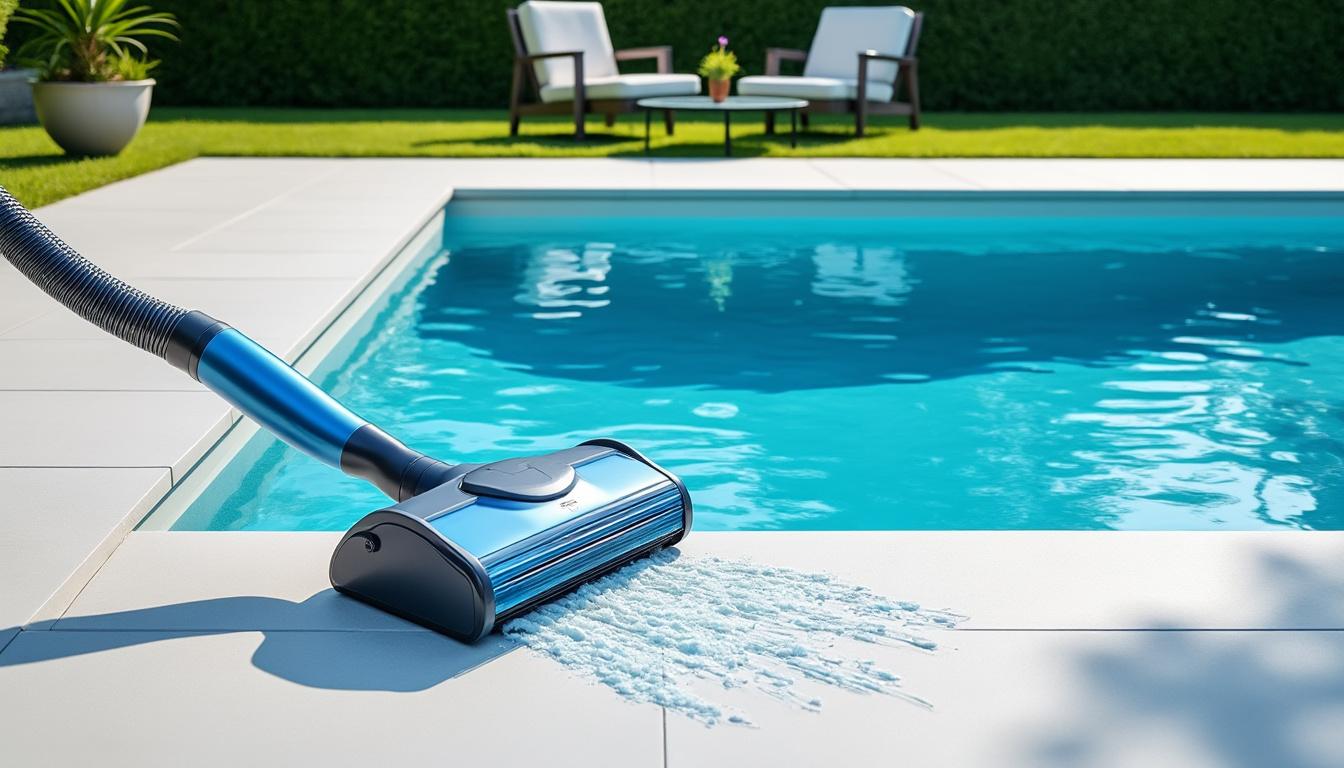 découvrez comment entretenir votre piscine facilement avec un aspirateur de piscine équipé d'un filtre intégré pour une eau propre et claire en un rien de temps.