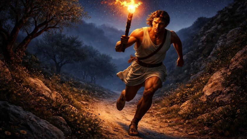 découvrez la lampadédromie, une course de la lumière emblématique de la mythologie grecque, symbolisant rapidité et transmission sacrée dans les antiques rituels.