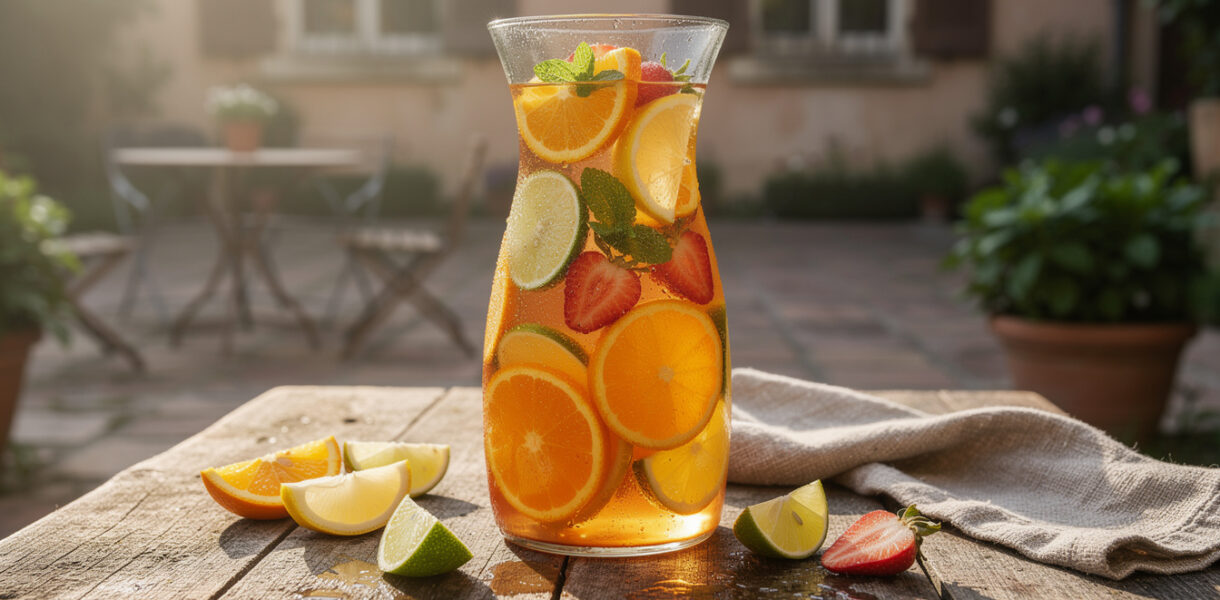 découvrez notre punch maison en carafe, préparé avec des fruits frais pour un goût authentique et rafraîchissant qui éveillera vos papilles à chaque gorgée.