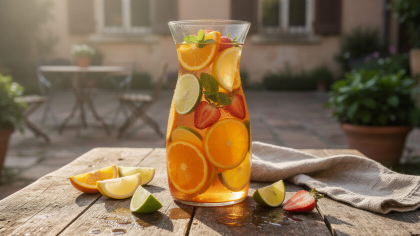 découvrez notre punch maison en carafe, préparé avec des fruits frais pour un goût authentique et rafraîchissant qui éveillera vos papilles à chaque gorgée.