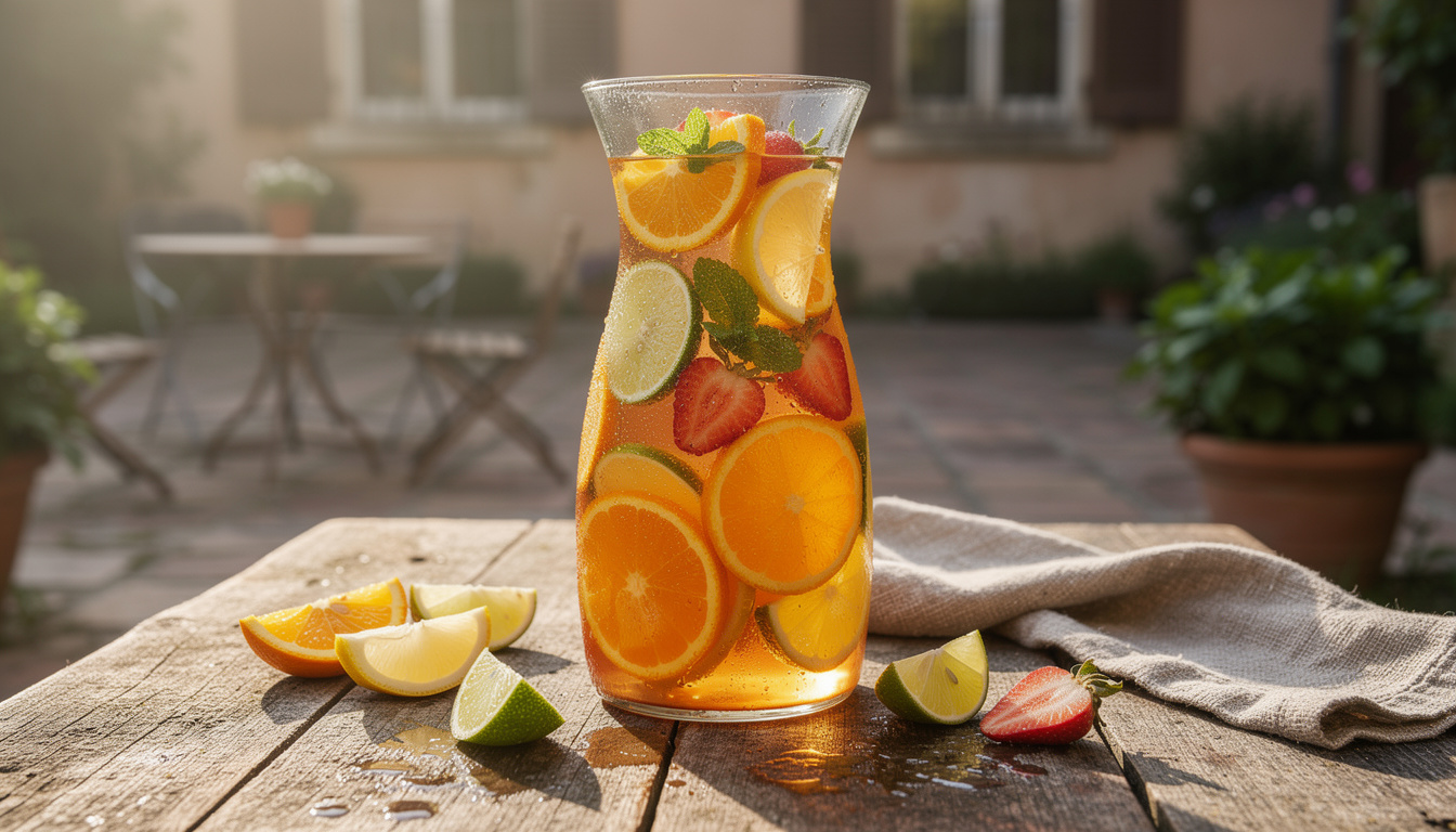découvrez notre punch maison en carafe, préparé avec des fruits frais pour un goût authentique et rafraîchissant qui éveillera vos papilles à chaque gorgée.