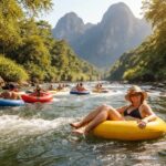 découvrez le tubing à vang vieng, une aventure rafraîchissante en glissant le long de la rivière nam song. profitez d'un parcours paisible au cœur de paysages naturels époustouflants.