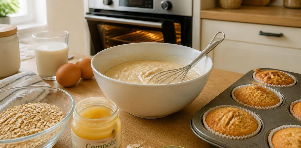découvrez comment préparer des muffins moelleux aux flocons d'avoine et à la compote en moins de 30 minutes, une recette rapide, saine et délicieuse parfaite pour tous les moments de la journée.